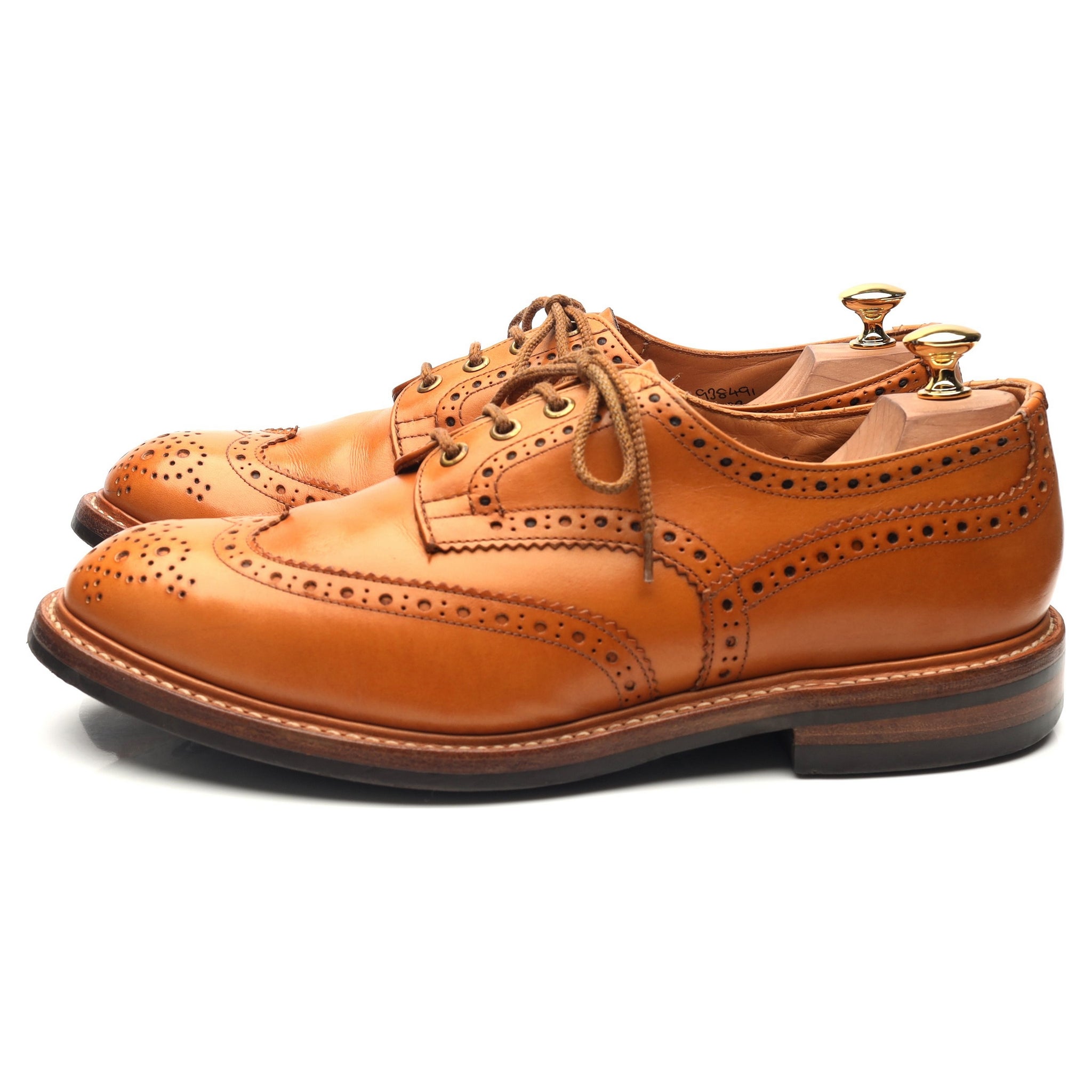 'Bourton' Tan Brown Leather Country Derby Brogues UK 10