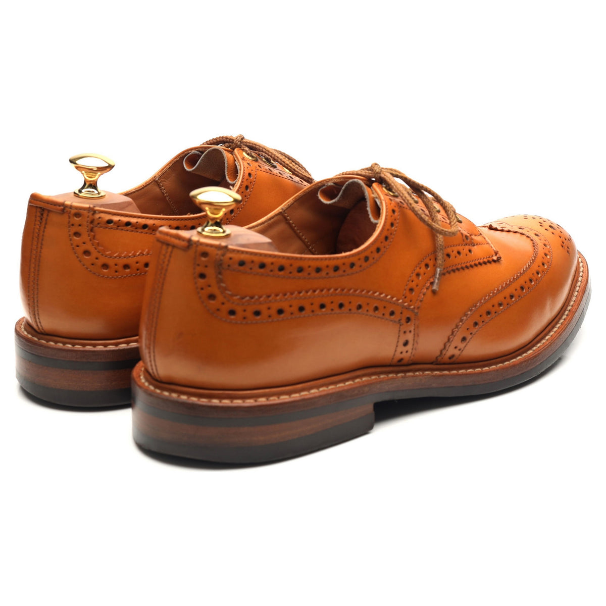 Bourton' Tan Brown Leather Country Derby Brogues UK 10 - Abbot's Shoes