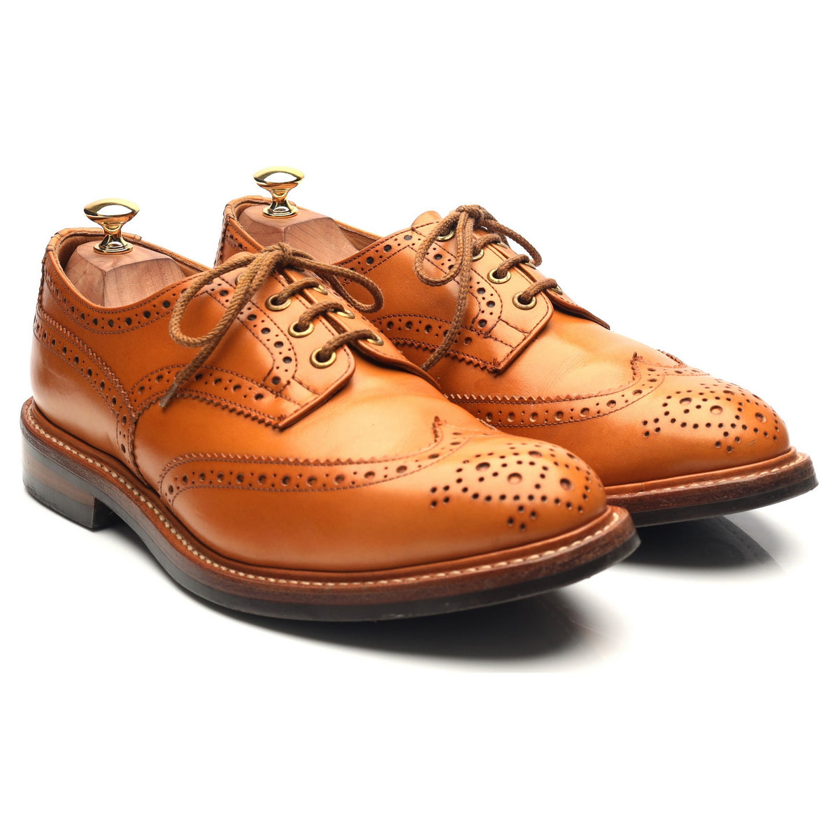 Bourton' Tan Brown Leather Country Derby Brogues UK 10 - Abbot's Shoes