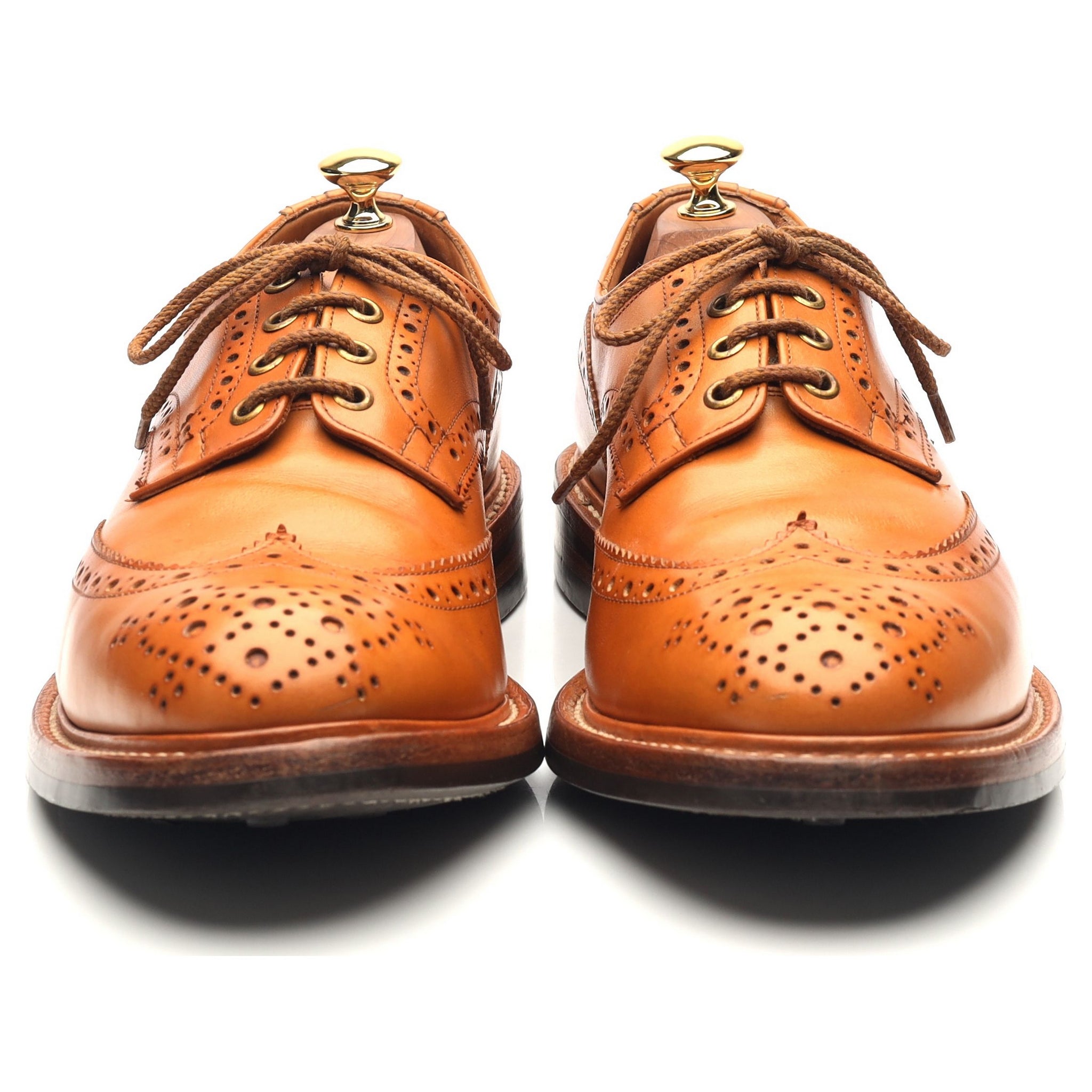 Bourton' Tan Brown Leather Country Derby Brogues UK 10 - Abbot's Shoes