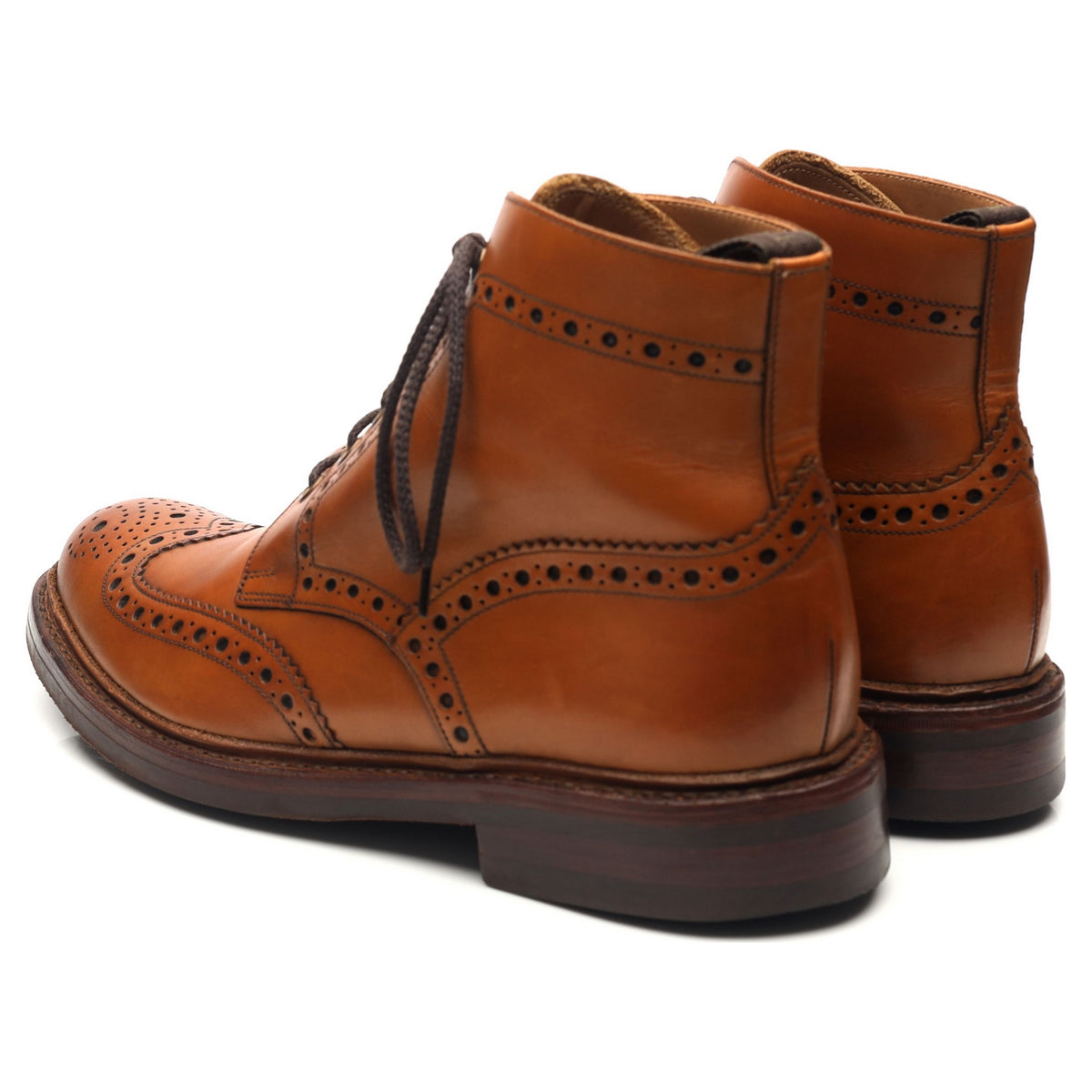 1880 &#39;Bedale&#39; Tan Brown Leather Brogue Boots UK 7.5 G