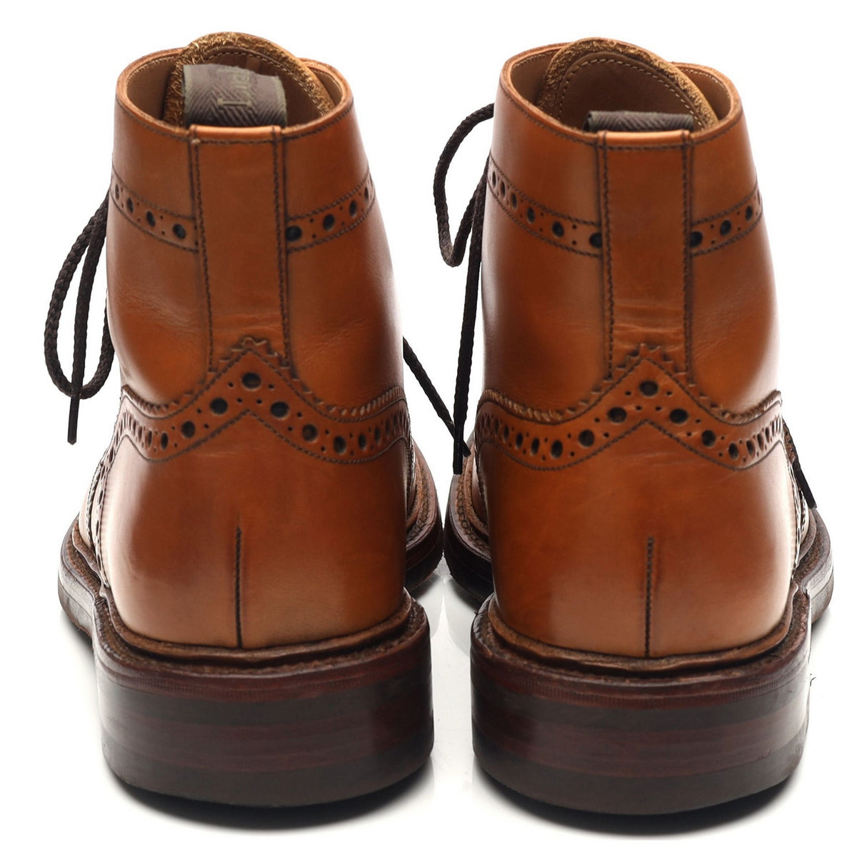 1880 &#39;Bedale&#39; Tan Brown Leather Brogue Boots UK 7.5 G