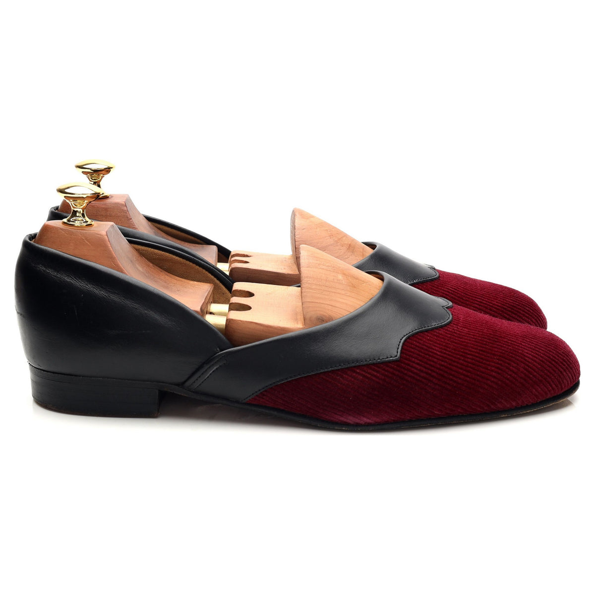 'Eton' Burgundy Leather Cord Slippers UK 9.5