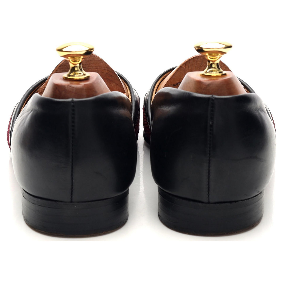 'Eton' Burgundy Leather Cord Slippers UK 9.5