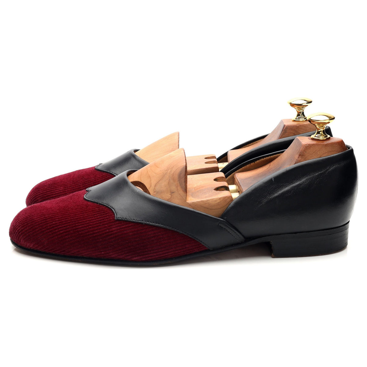 'Eton' Burgundy Leather Cord Slippers UK 9.5