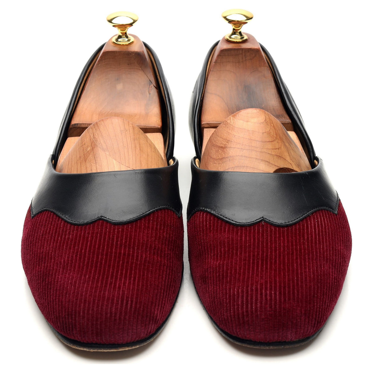 'Eton' Burgundy Leather Cord Slippers UK 9.5