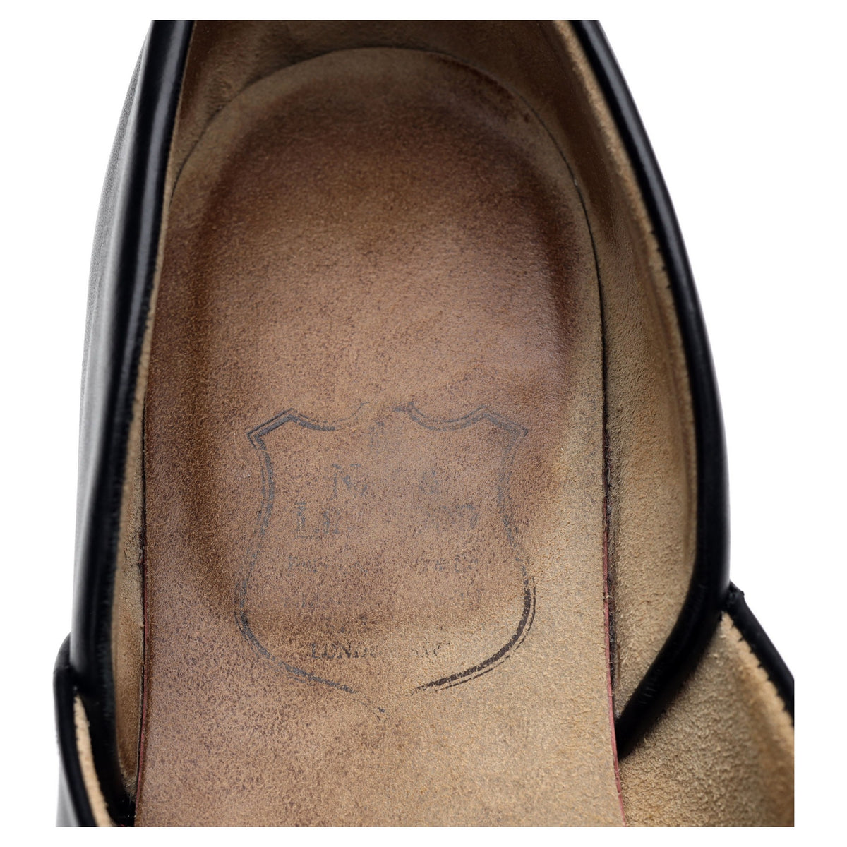 'Eton' Black Leather Cord Slippers UK 9.5