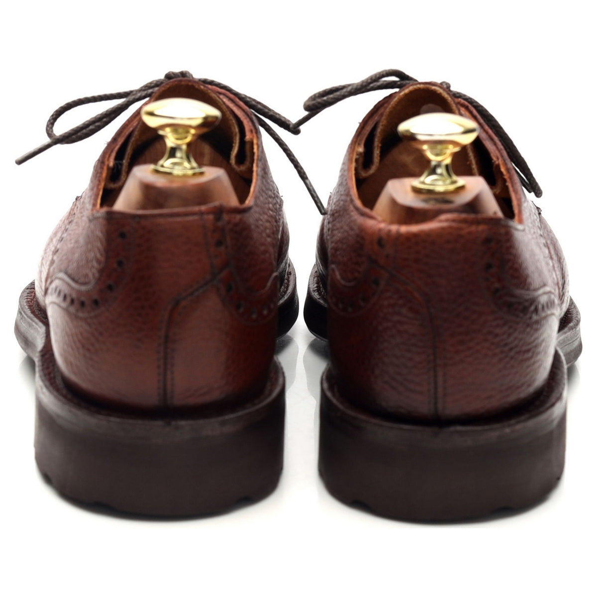 Women's Holland & Holland 'Churchill' Brown Grain Leather Veldtschoen Derby UK 7.5