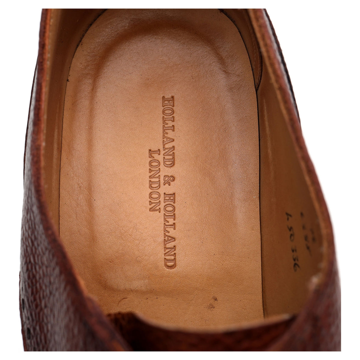 Women's Holland & Holland 'Churchill' Brown Grain Leather Veldtschoen Derby UK 7.5