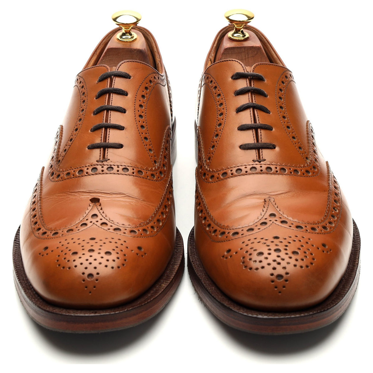'Attleborough' Tan Brown Leather Oxford Brogues UK 9 G