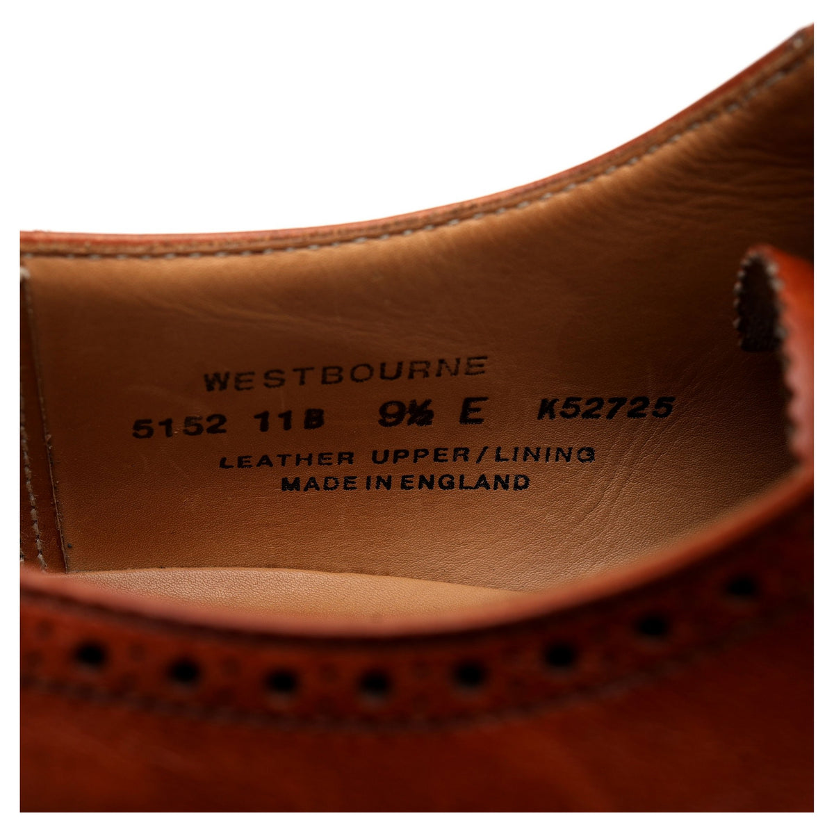 'Westbourne' Tan Brown Leather Oxford UK 9.5 E