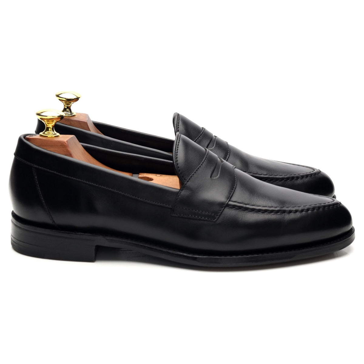 1880 'Hornbeam' Black Leather Loafers UK 7 F