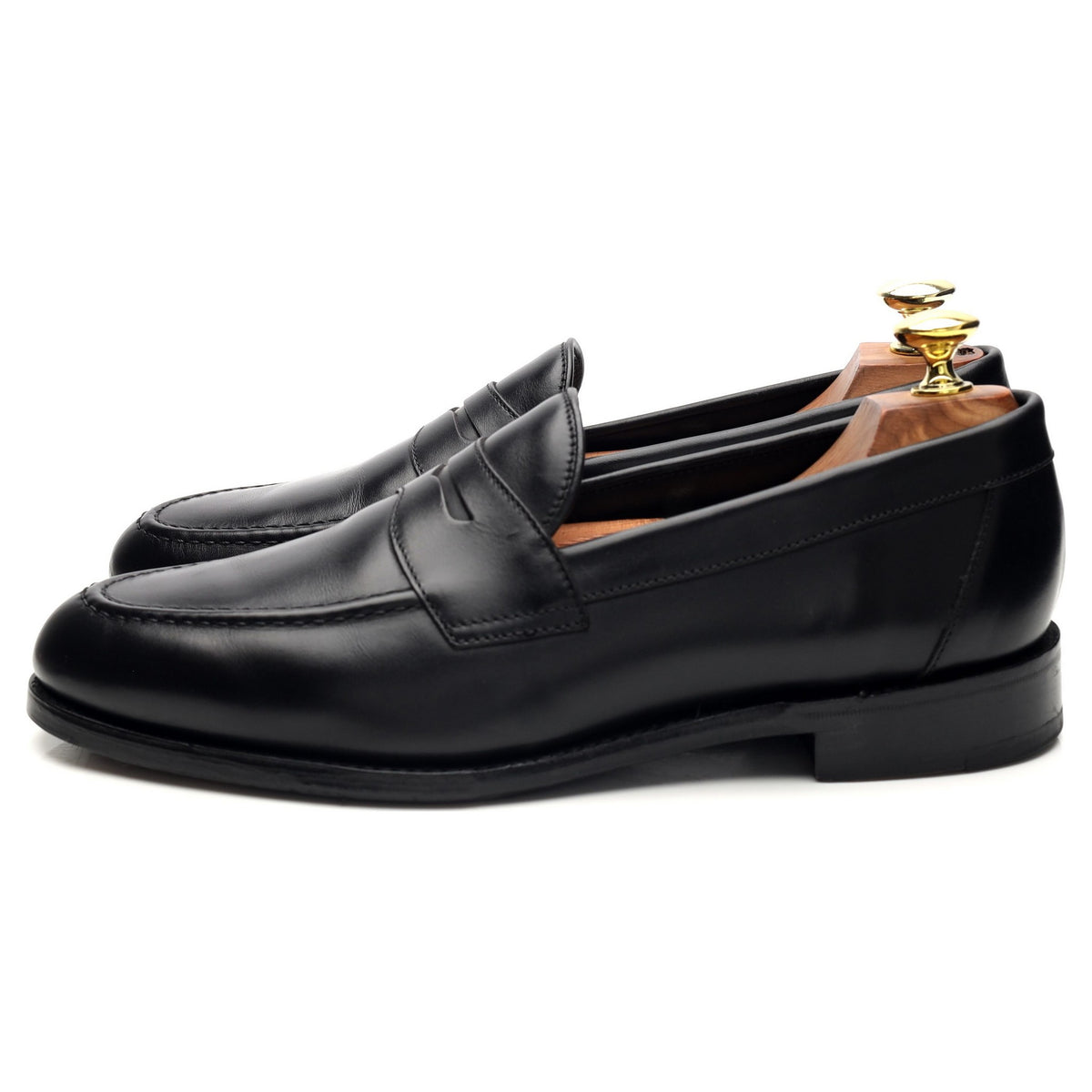 1880 'Hornbeam' Black Leather Loafers UK 7 F