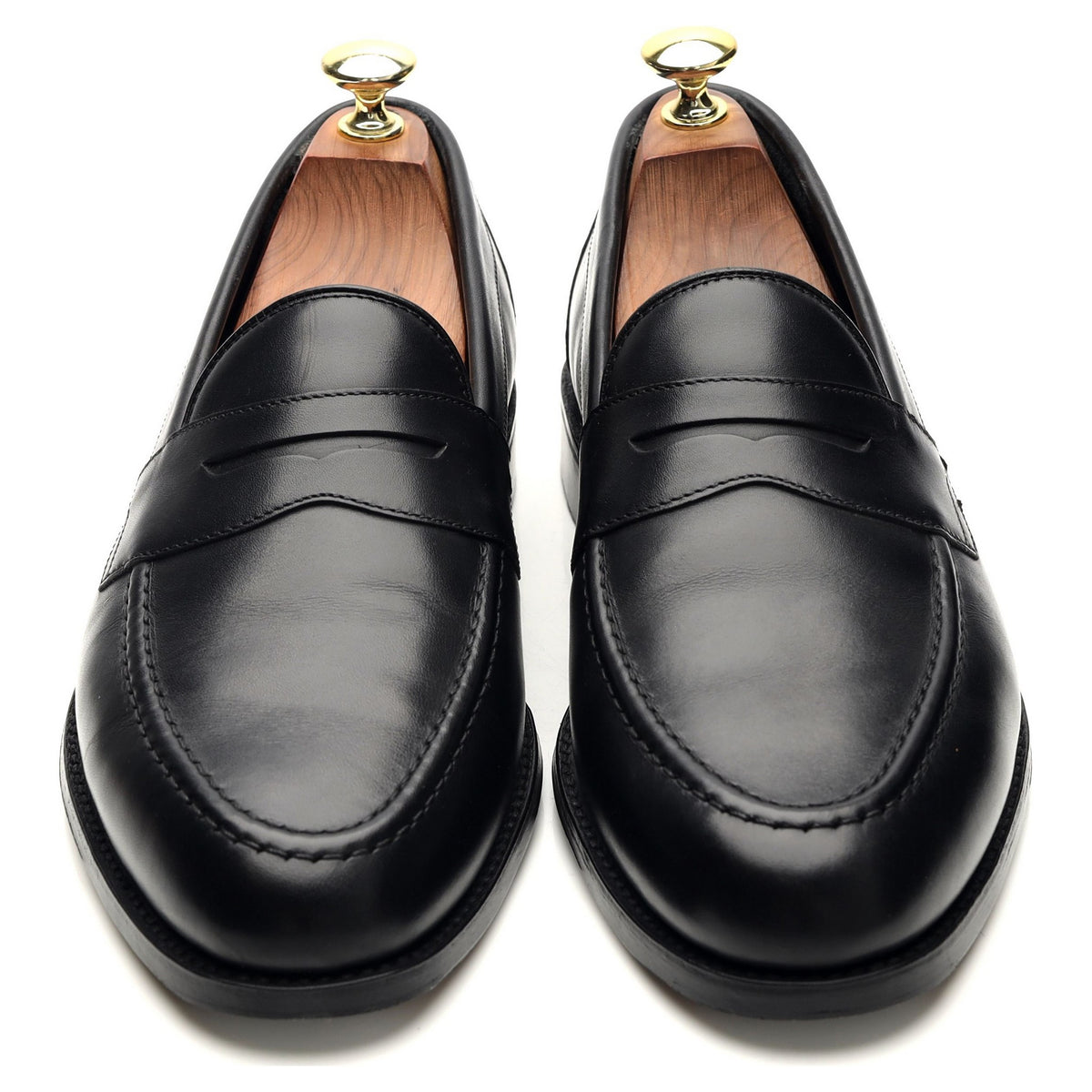 1880 'Hornbeam' Black Leather Loafers UK 7 F