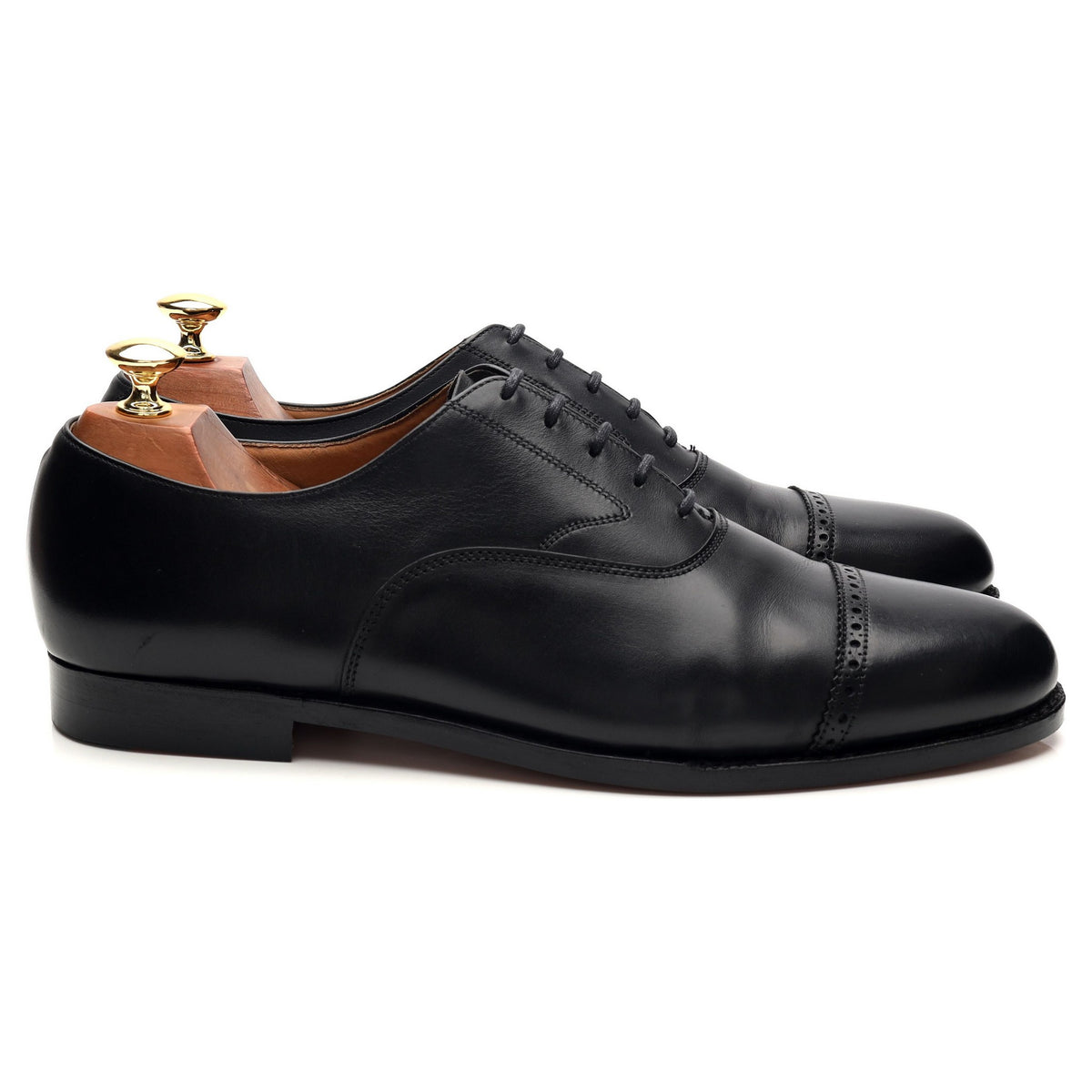 Peal & Co Black Leather Oxford UK 9.5 US 10 E