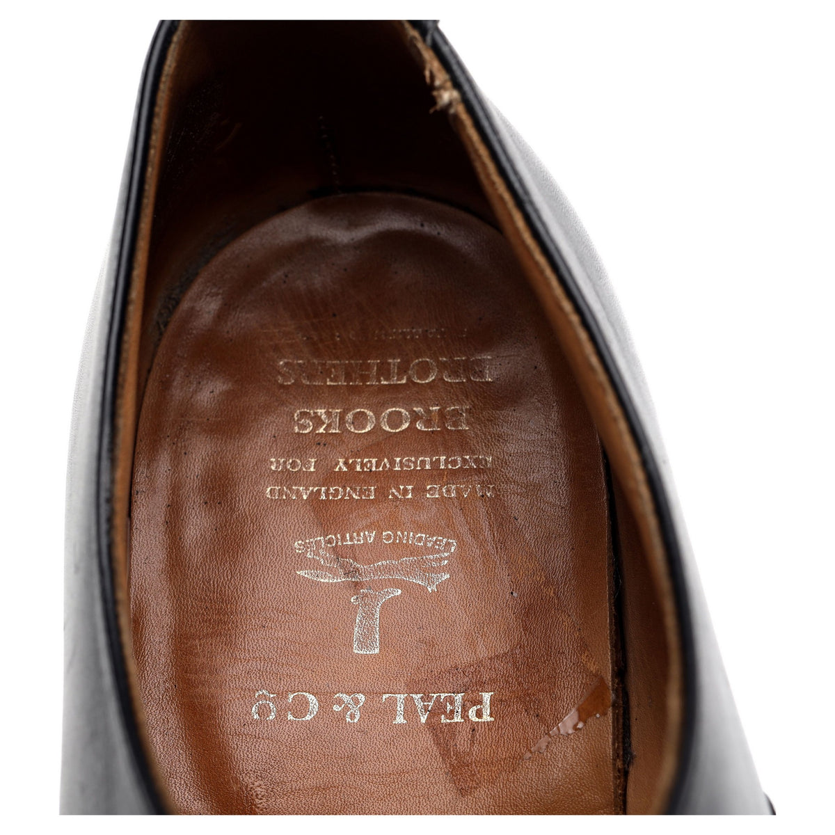 Peal & Co Black Leather Oxford UK 9.5 US 10 E