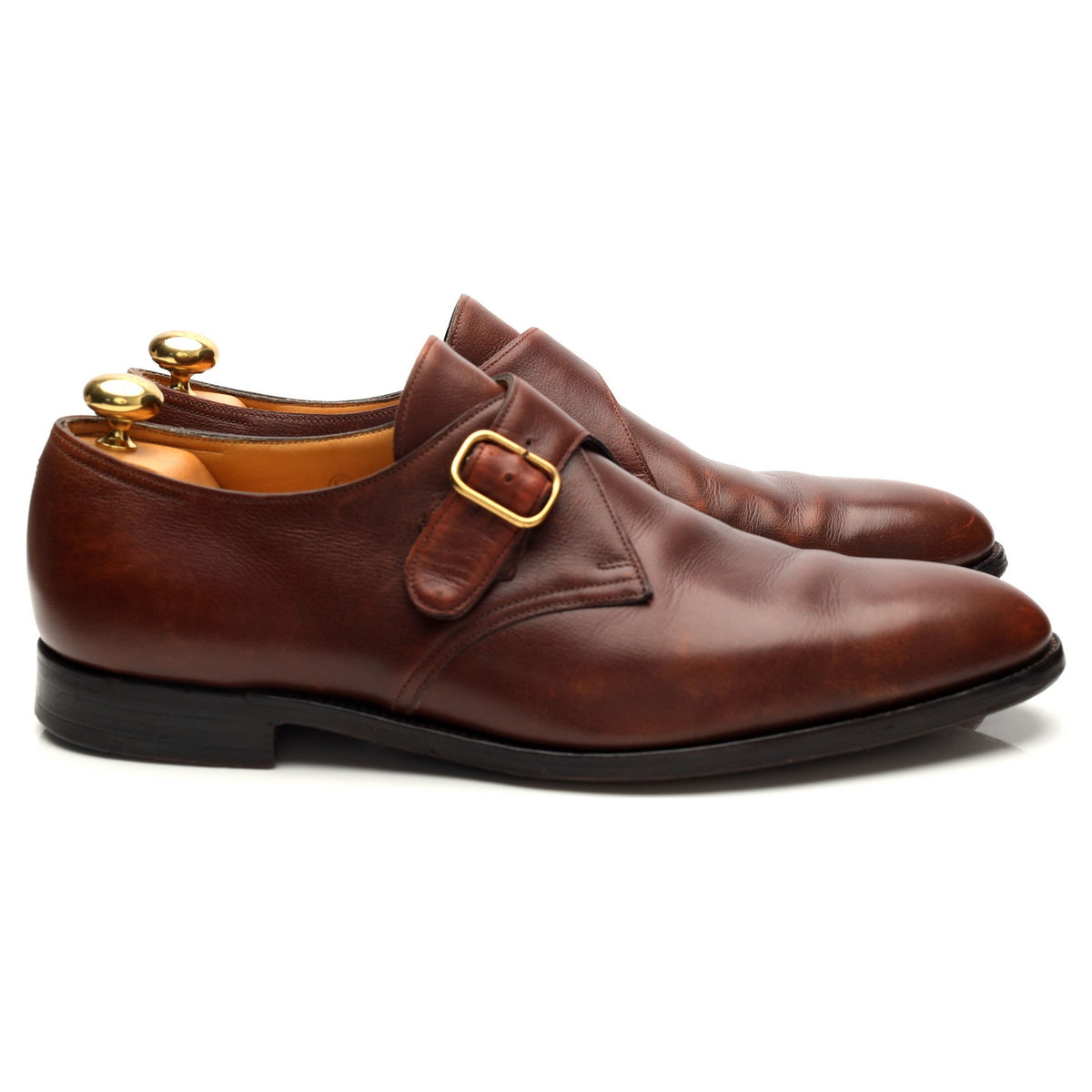 &#39;Fould&#39; Brown Leather Monk Strap UK 10.5 E