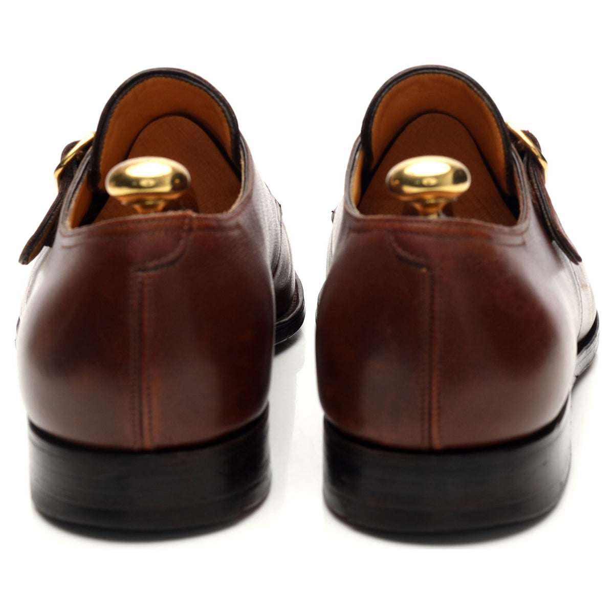 &#39;Fould&#39; Brown Leather Monk Strap UK 10.5 E