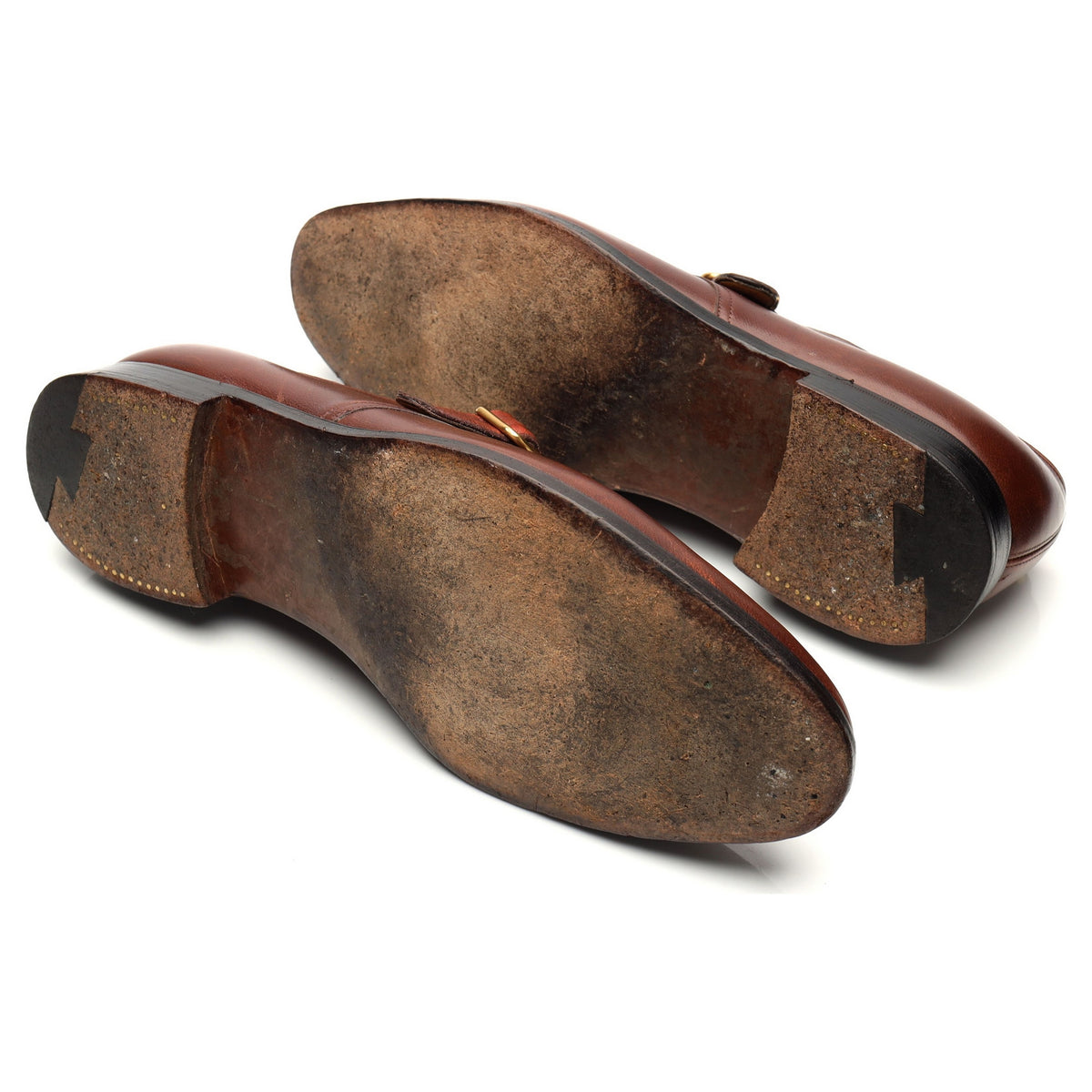 &#39;Fould&#39; Brown Leather Monk Strap UK 10.5 E