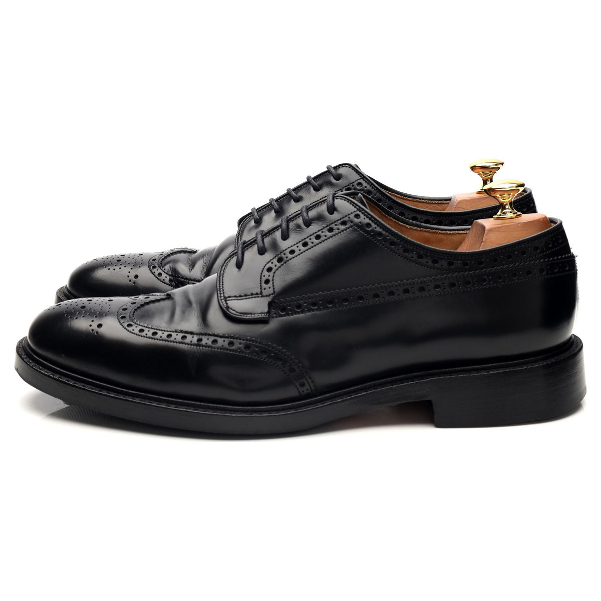 'Grafton' Black Leather Derby Brogues UK 10.5 F