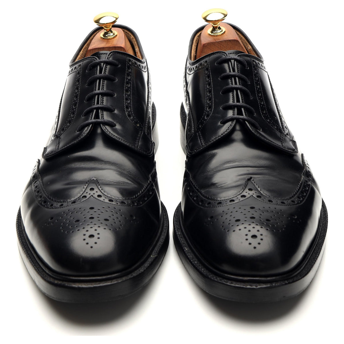 'Grafton' Black Leather Derby Brogues UK 10.5 F