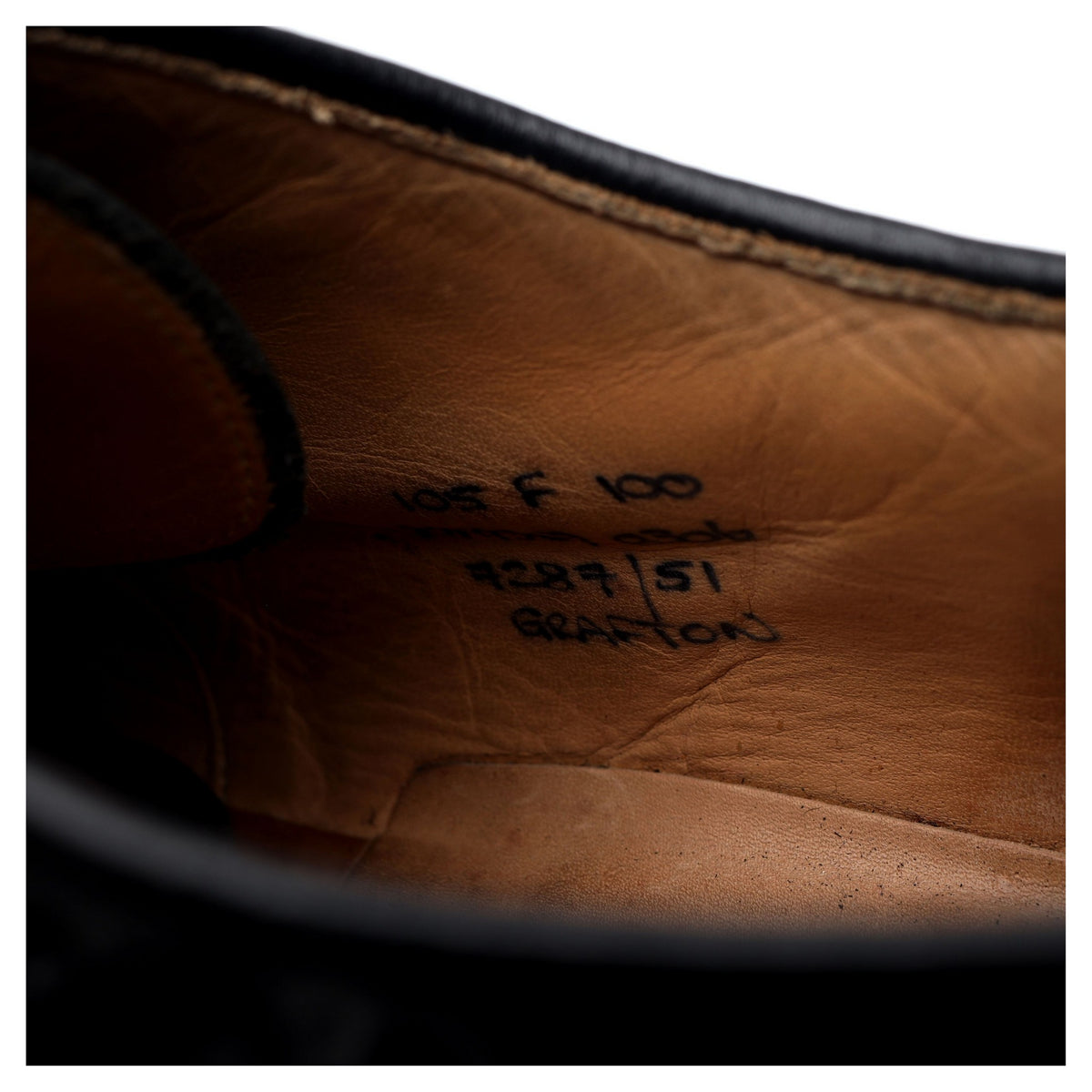 'Grafton' Black Leather Derby Brogues UK 10.5 F