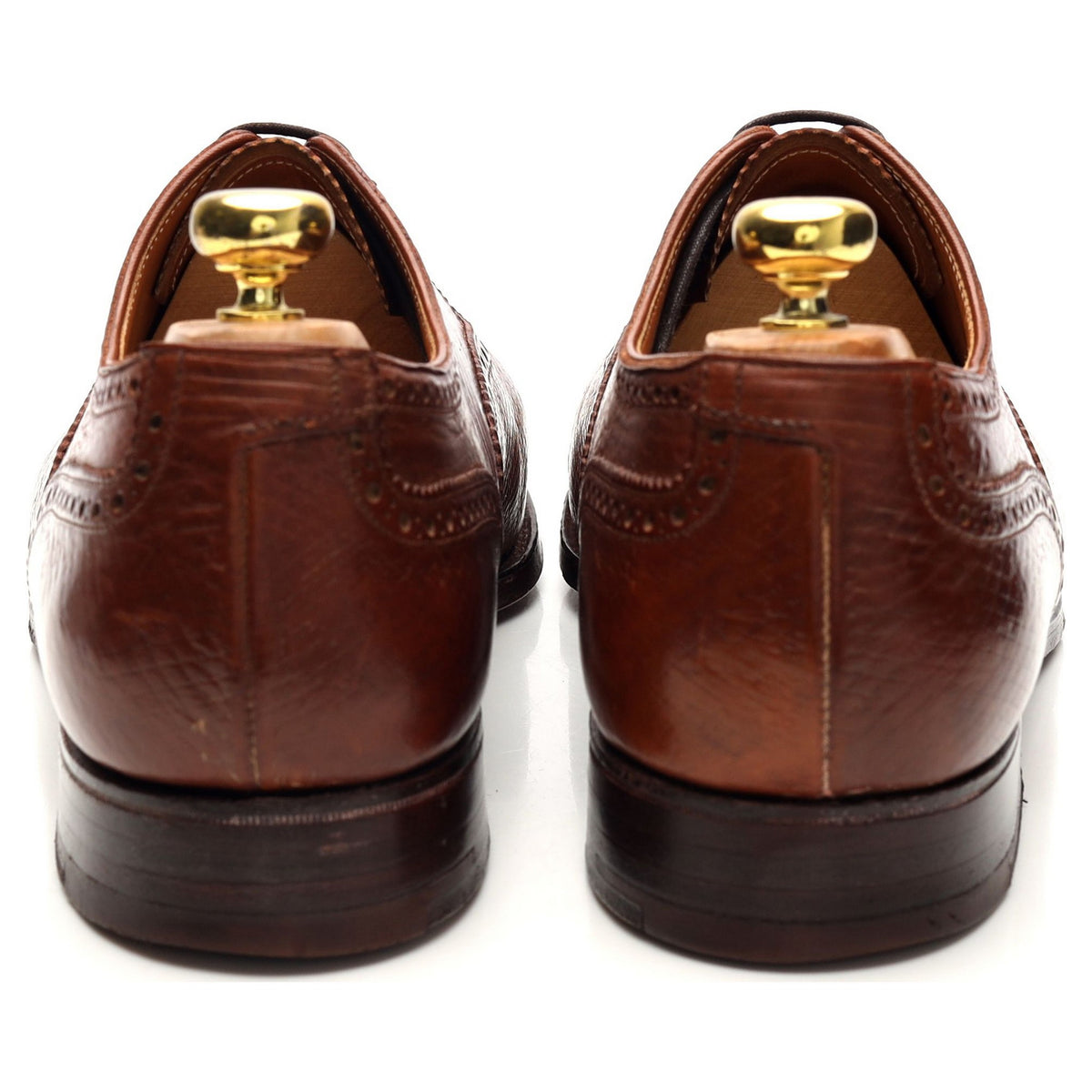 New & Lingwood Brown Russian Grain Leather Oxford Brogues UK 10 E