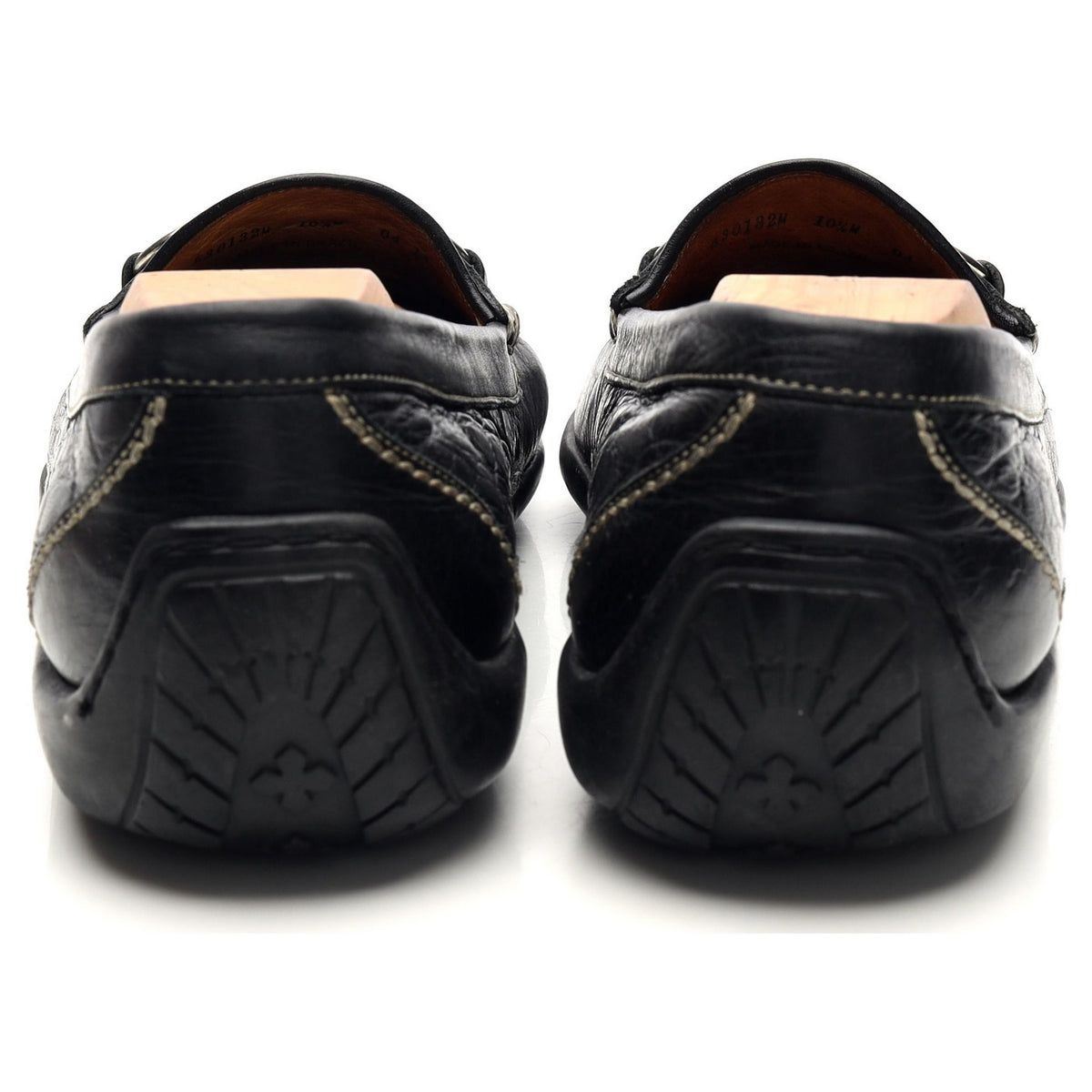 'Saxon' Black Crocodile Grain Leather Horsebit Loafers UK 9.5 US 10.5
