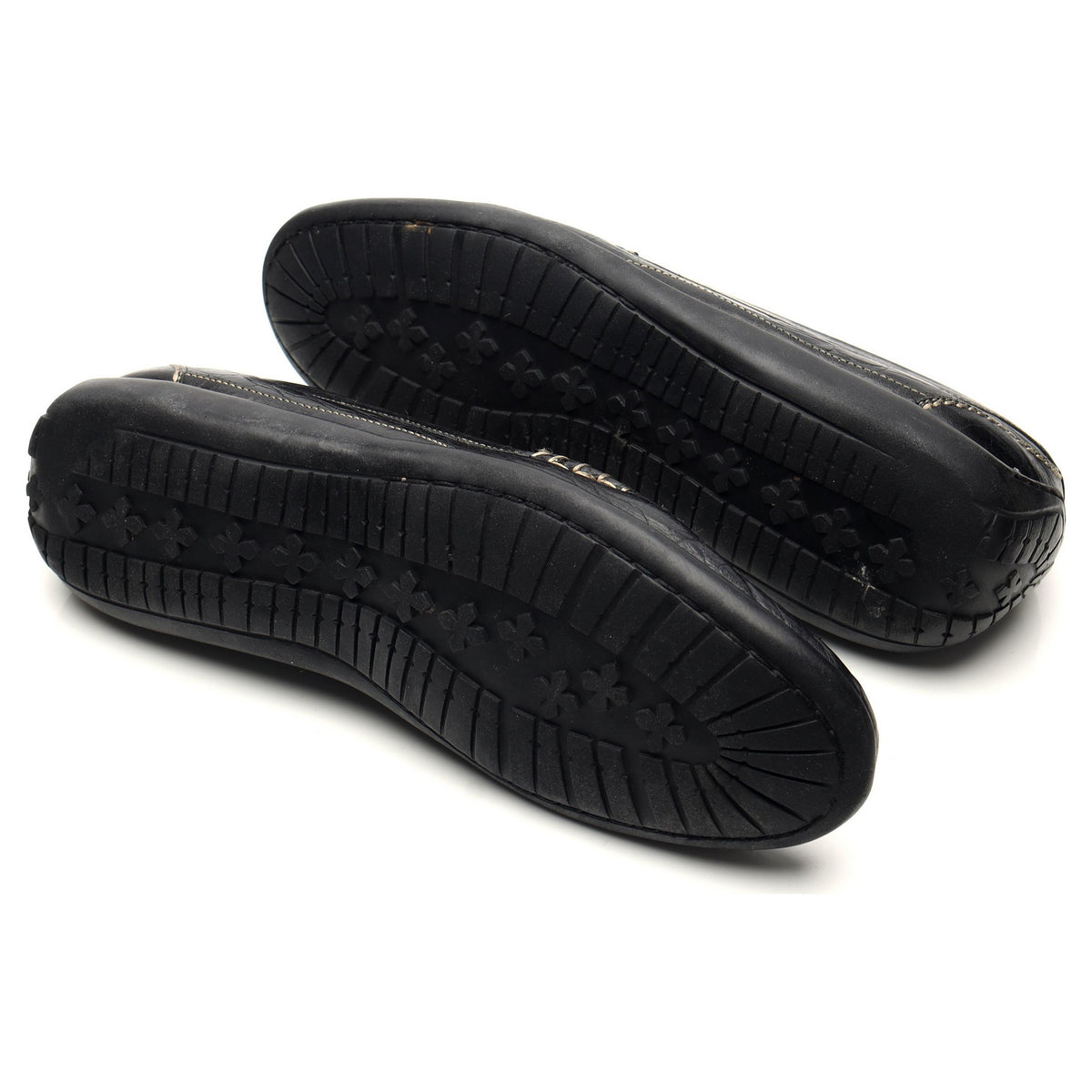 'Saxon' Black Crocodile Grain Leather Horsebit Loafers UK 9.5 US 10.5