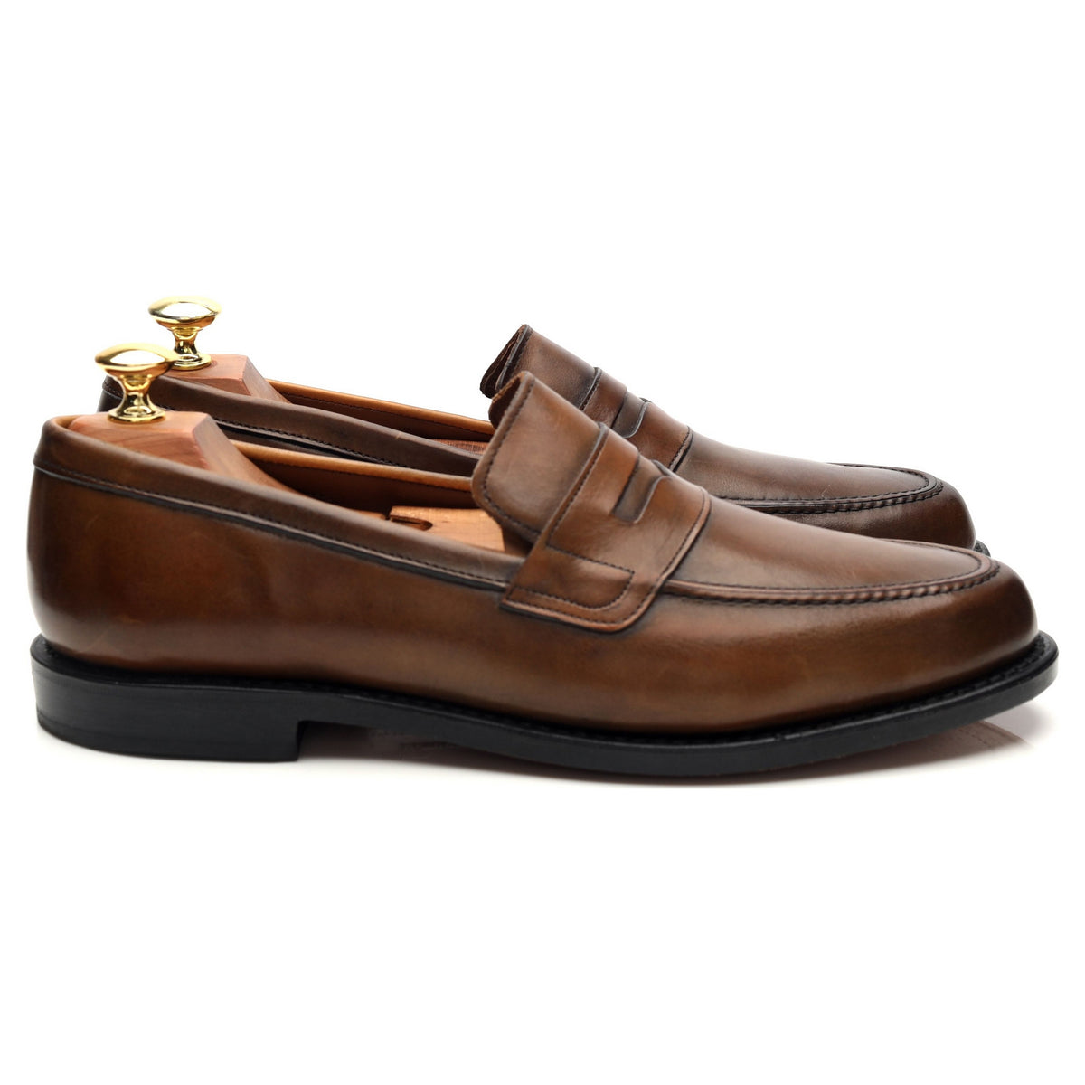 &#39;Ascher&#39; Brown Leather Loafers UK 8 US 9 D