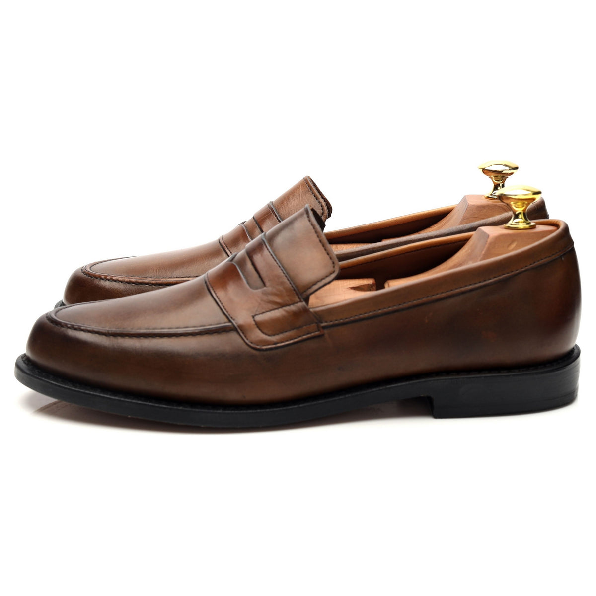 &#39;Ascher&#39; Brown Leather Loafers UK 8 US 9 D