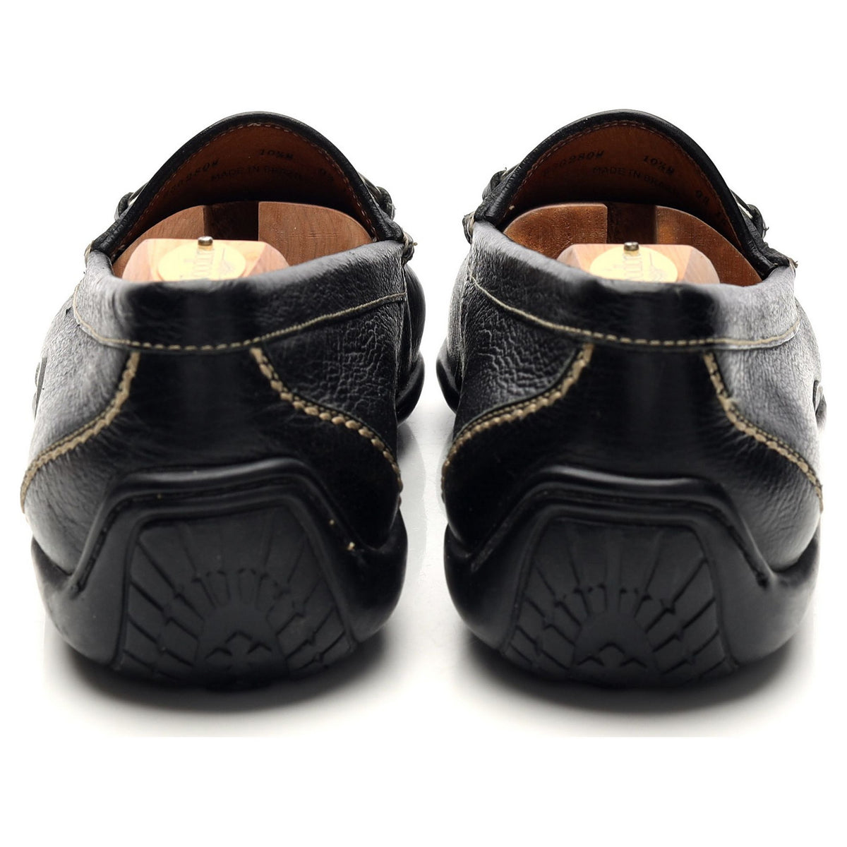 'Saxon' Black Grain Leather Horsebit Loafers UK 9.5 US 10.5