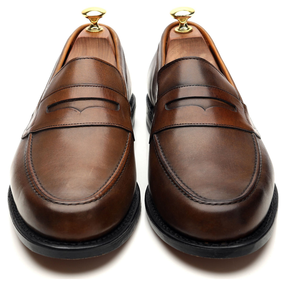 &#39;Ascher&#39; Brown Leather Loafers UK 8 US 9 D