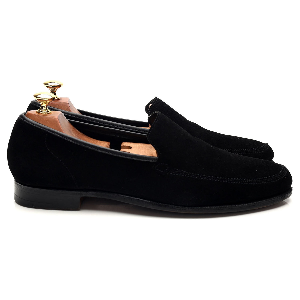 New & Lingwood 'Eton' Black Suede Slip On Loafers UK 9.5 E