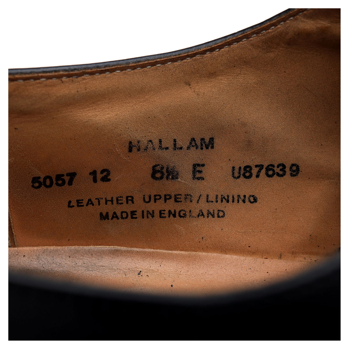 &#39;Hallam&#39; Black Leather Oxford UK 8.5 E