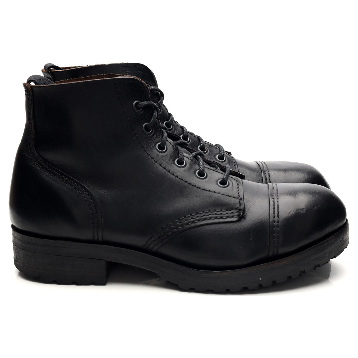 MTO Black Chromexcel Leather Cap Toe Ammo Boots UK 7