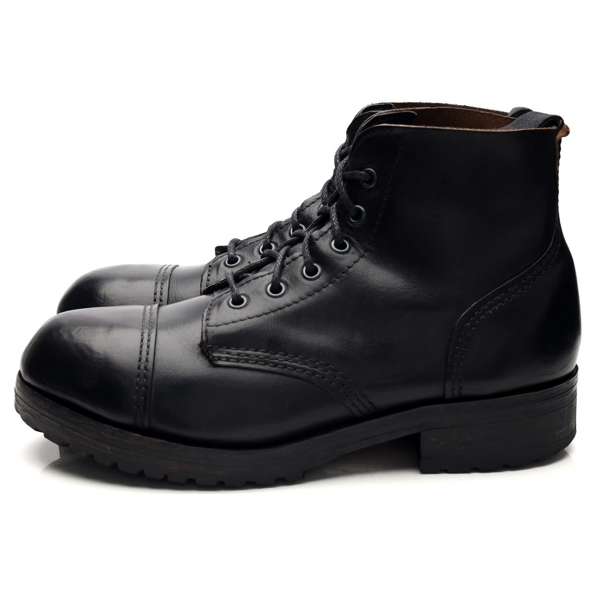 MTO Black Chromexcel Leather Cap Toe Ammo Boots UK 7