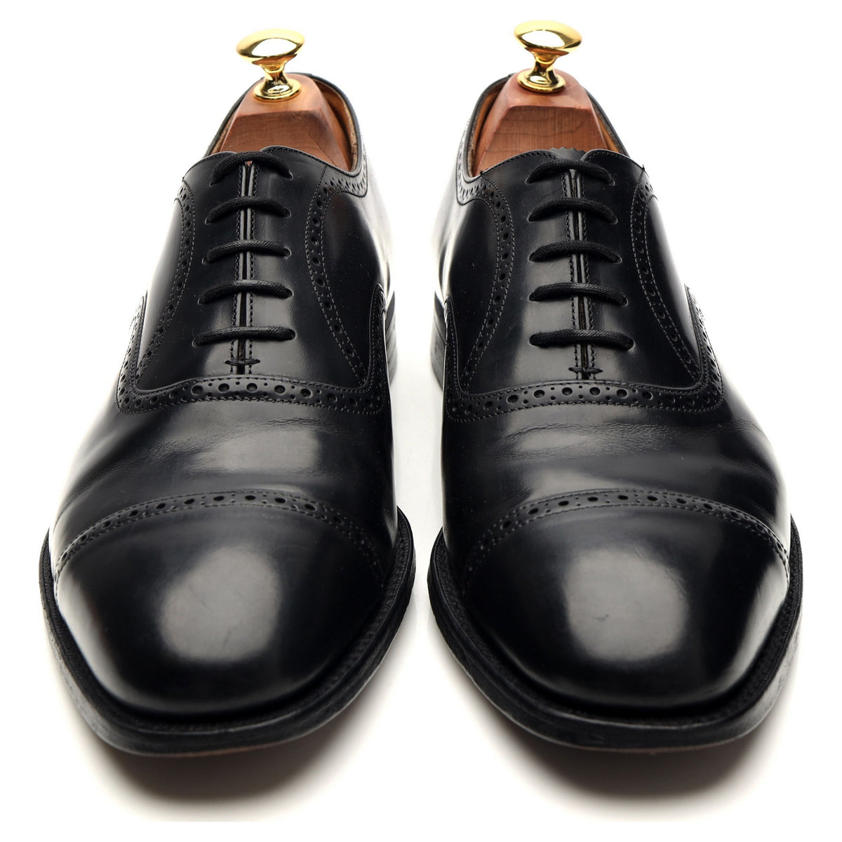 &#39;Legate&#39; Black Leather Oxford Semi Brogues UK 9.5 F