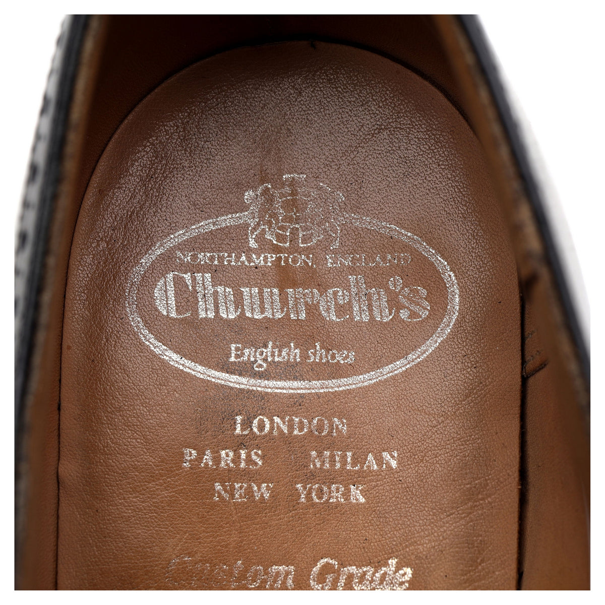 &#39;Legate&#39; Black Leather Oxford Semi Brogues UK 9.5 F
