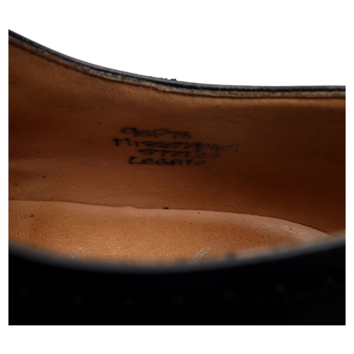 &#39;Legate&#39; Black Leather Oxford Semi Brogues UK 9.5 F