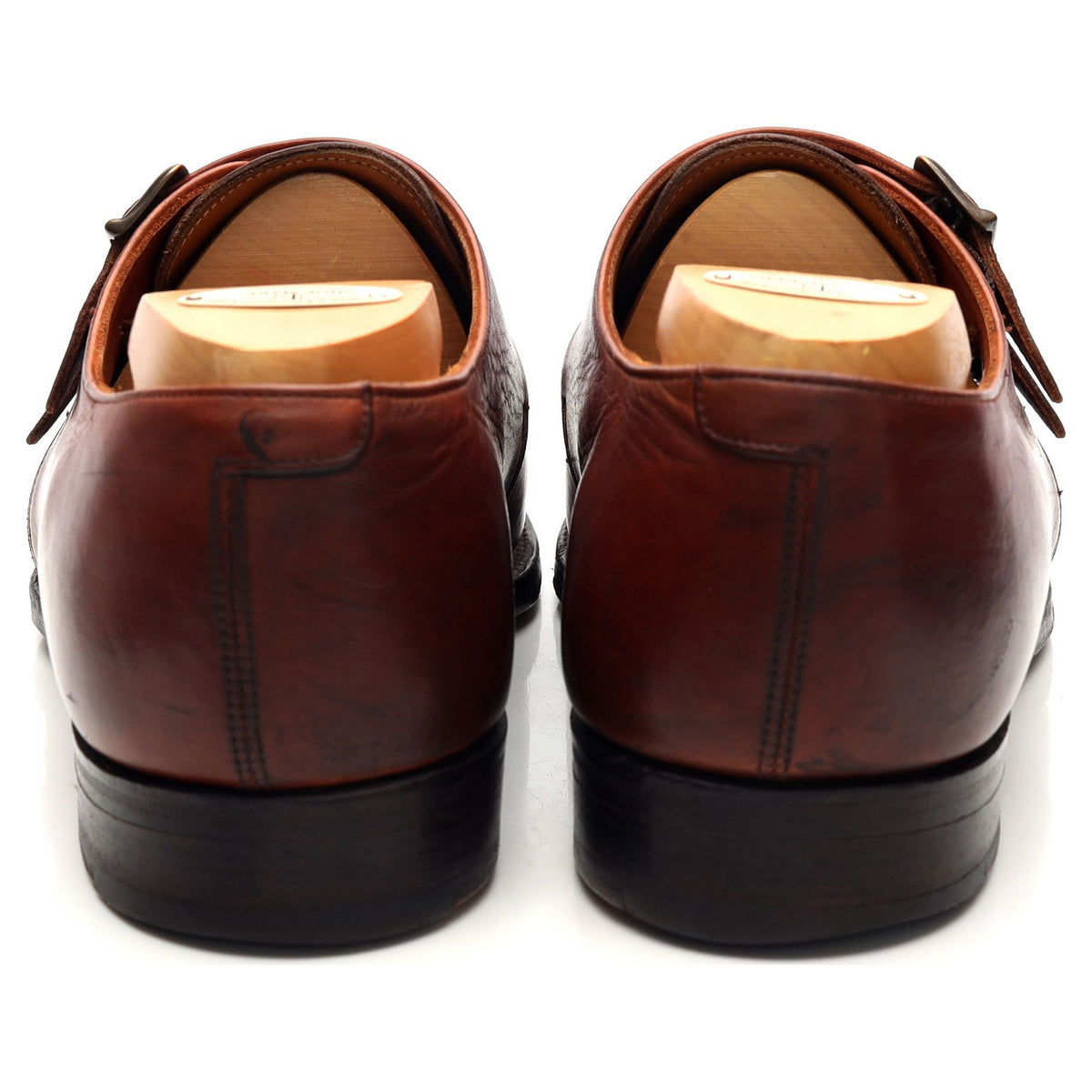 Tan Brown Leather Double Monk Strap UK 10 E