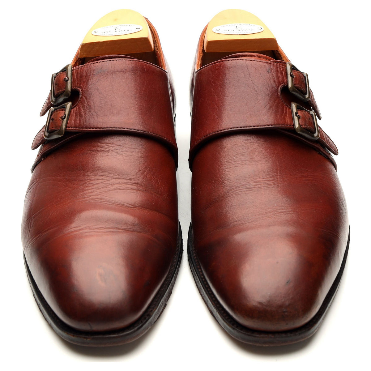 Tan Brown Leather Double Monk Strap UK 10 E