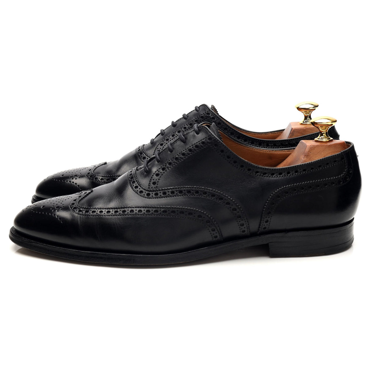 'Finsbury' Black Leather Oxford Brogues UK 9.5 E