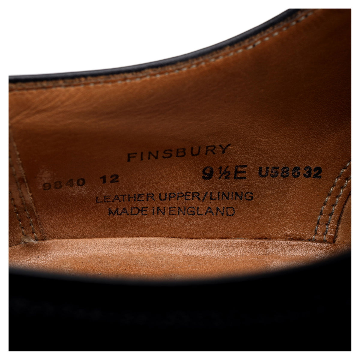 'Finsbury' Black Leather Oxford Brogues UK 9.5 E