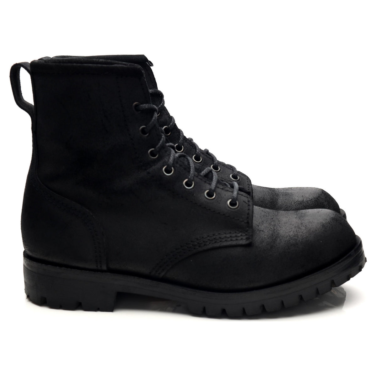 MTO Black Rough Out Suede Field Boots UK 7