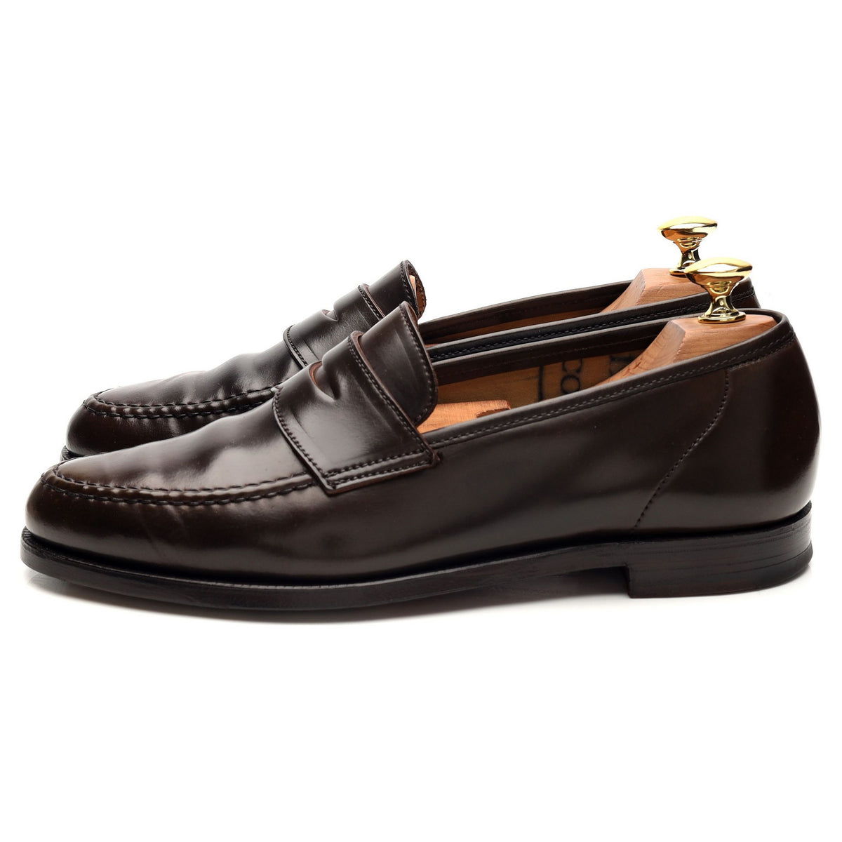 'Harvard' Dark Brown Cordovan Leather Loafers UK 6.5 E
