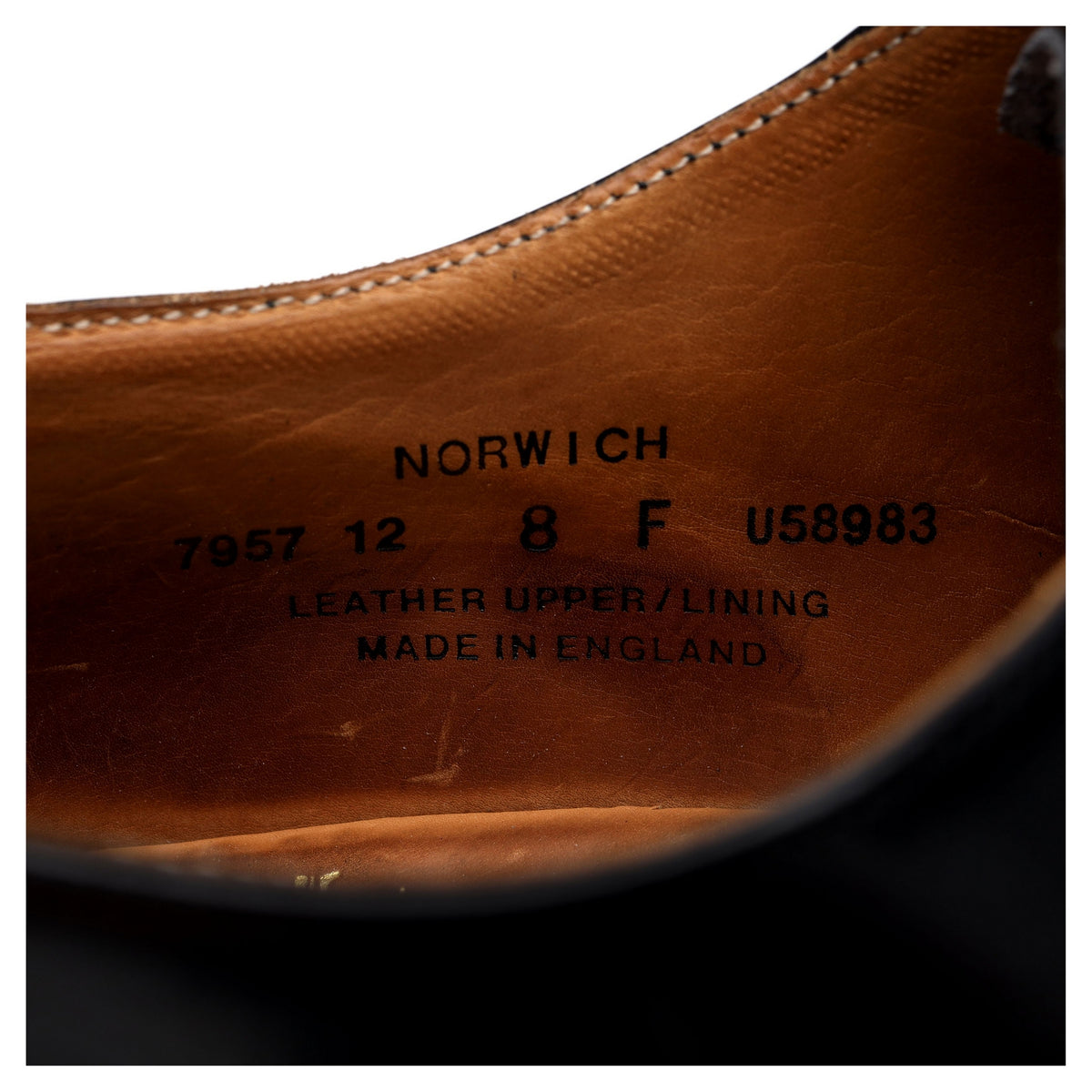 &#39;Norwich&#39; Black Leather Oxford UK 8 F