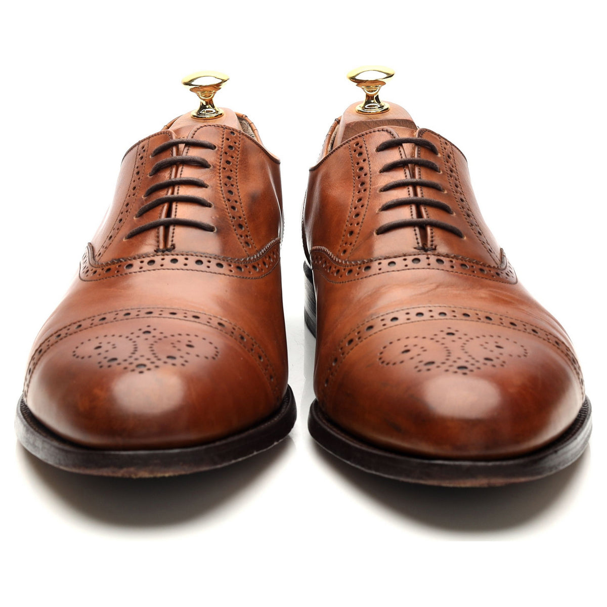 &#39;Wallace&#39; Tan Brown Leather Oxford Brogues UK 10.5 G