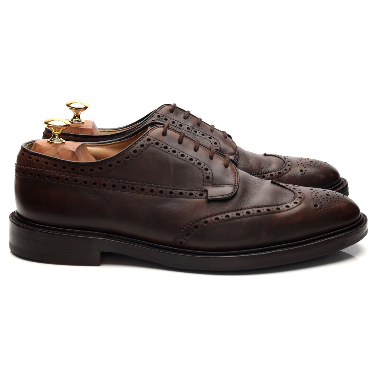 'Hamilton' Dark Brown Leather Derby Brogues UK 10.5 F
