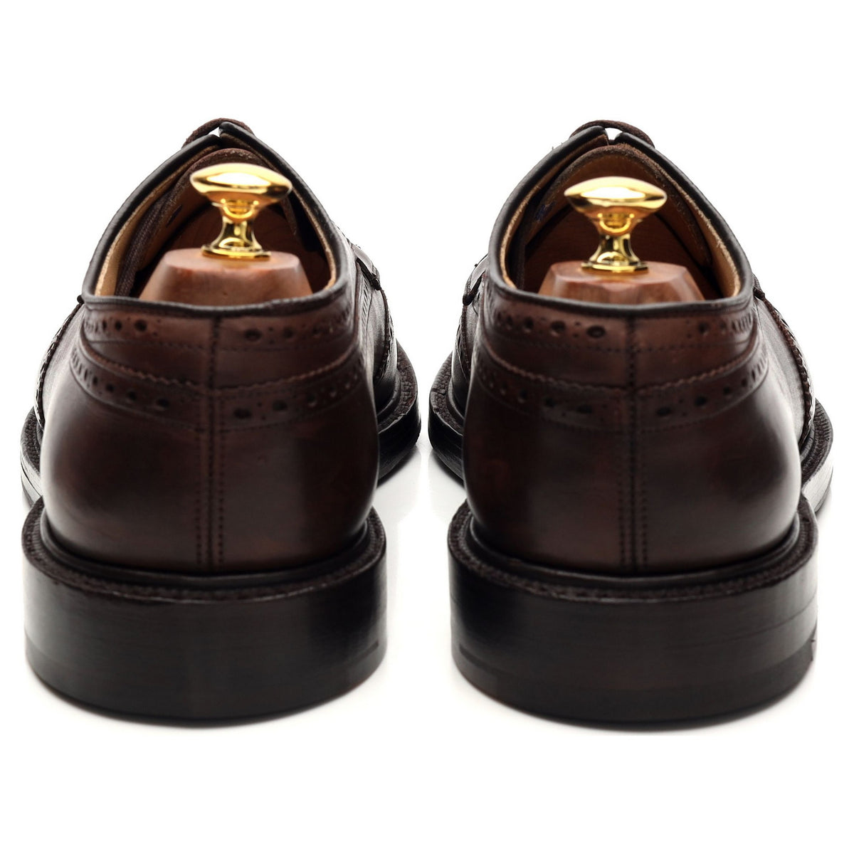 'Hamilton' Dark Brown Leather Derby Brogues UK 10.5 F